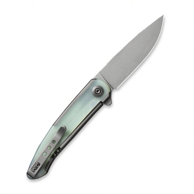 Discontinued WE Smooth Sentinel Folding Knife Gray/Natural Titanium G10 Inlay Handle 20CV Plain Edge Gray Stonewash Finish WE20043-2 4 Discontinued WE Smooth Sentinel Folding Knife Gray/Natural Titanium G10 Inlay Handle 20CV Plain Edge Gray Stonewash Finish WE20043-2 - Image 2