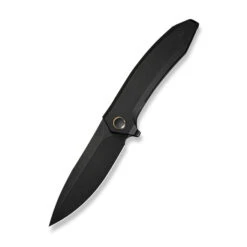 WE Acuminal Folding Knife Black Titanium Handle Vanax Plain Edge Black Stonewash Finish WE23070-1