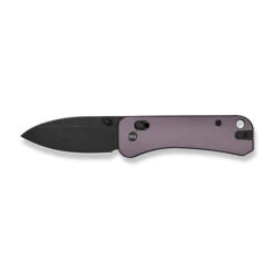 WE Banter 2 Folding Knife Purple Aluminum Handle S35VN Plain Edge Black Stonewash Finish WE23075-2 -We Knife 075 7 61905.1727174487