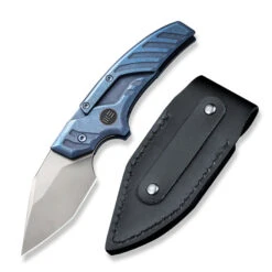 WE Typhoeus Folding Knife Blue Titanium Handle 20CV Dagger Plain Edge Silver Bead Blast Finish WE21036B-3 -We Knife 09fa31ec b10a 4a17 8051 a3b6c48833bd 98882.1662565186
