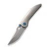 WE Attor Folding Knife Polished Bead Blast Titanium Handle 20CV Modified Persian Plain Edge Polished Bead Blast Finish WE23037B-2