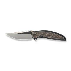 WE Quinseris Folding Knife Black Titanium Copper Foil Carbon Fiber Handle M390 Plain Edge WE23093-1 -We Knife 11 7 83106.1734726018