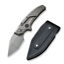 WE Typhoeus Folding Knife Gray Titanium Handle 20CV Dagger Plain Edge Gray Stonewash Finish WE21036B-2 -We Knife 11a4967b 0b3e 4333 86c5 3a4fc8d922ba 62532.1662563188