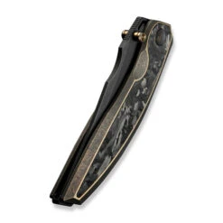 WE Quinseris Folding Knife Bronze Titanium Shredded Carbon Fiber Handle M390 Plain Edge Black Stonewash Finish WE23093-2 -We Knife 14 5 00478.1734726884