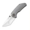 Discontinued WE Knife Thug Folding Knife Gray Titanium Handle 20CV Plain Edge Satin Finish 2103A
