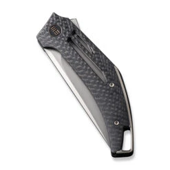 WE Speedliner Folding Knife Black Twill Carbon Fiber Handle 20CV Drop Point Plain Edge Silver Bead Blast Finish WE22045B-1 -We Knife 1abdc717 05b4 4fb8 a1c5 8c550e006c40 62631.1699029708