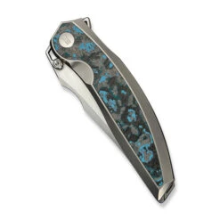 WE Quinseris Folding Knife Polished Beadblast Titanium/Arctic Storm Fat Carbon Fiber Handle M390 Plain Edge Hand Rubbed Satin Finish WE23093-4 -We Knife 1b 3 26552.1734970361