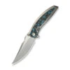 WE Quinseris Folding Knife Polished Beadblast Titanium/Arctic Storm Fat Carbon Fiber Handle M390 Plain Edge Hand Rubbed Satin Finish WE23093-4 -We Knife 1b 49448.1734970361