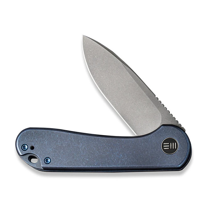 WE Elementum Folding Knife Blue Titanium Handle 20CV Plain Edge Gray Stonewash Finish 18062X-2 6 WE Elementum Folding Knife Blue Titanium Handle 20CV Plain Edge Gray Stonewash Finish 18062X-2 - Image 4