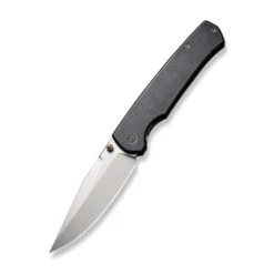 WE Evoke Folding Knife Black Titanium Handle 20CV Clip Point Plain Edge Silver Bead Blast Finish WE21046-1
