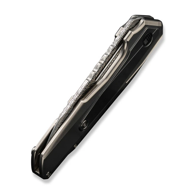 WE Falcaria Folding Knife Polished Bead Blast/Gray Titanium Handle Damasteel Wharncliffe Plain Edge WE23012B-DS1 8 WE Falcaria Folding Knife Polished Bead Blast/Gray Titanium Handle Damasteel Wharncliffe Plain Edge WE23012B-DS1 - Image 6