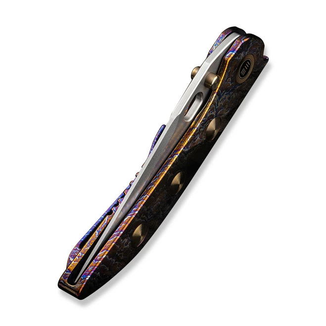 WE Attor Folding Knife Flamed/Gold Titanium Handle 20CV Modified Persion Plain Edge Polished Bead Blast Finish WE23037-2 8 WE Attor Folding Knife Flamed/Gold Titanium Handle 20CV Modified Persion Plain Edge Polished Bead Blast Finish WE23037-2 - Image 6