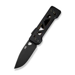WE Tyro Folding Knife Black/Golden Titanium Folding Knife 20CV Plain Edge Black Stonewash Finish WE24001-1 -We Knife 24 1 46291.1729714592
