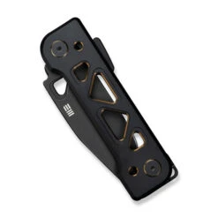 WE Tyro Folding Knife Black/Golden Titanium Folding Knife 20CV Plain Edge Black Stonewash Finish WE24001-1 -We Knife 24 4 71430.1729714592