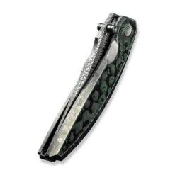 WE Quinseris Folding Knife Crystalized Silver Titanium Handle Jungle Wear Fat Carbon Fiber Handle Damasteel Plain Edge WE23093-DS1 -We Knife 2a 5 75506.1734971305