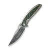 WE Quinseris Folding Knife Crystalized Silver Titanium Handle Jungle Wear Fat Carbon Fiber Handle Damasteel Plain Edge WE23093-DS1 -We Knife 2a 88565.1734971305