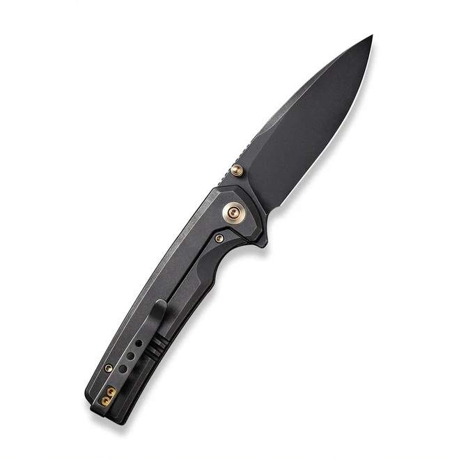 Discontinued WE Subjugator Folding Knife Black Titanium Handle 20CV Plain Edge Black Stonewash Finish WE21014C-5 4 Discontinued WE Subjugator Folding Knife Black Titanium Handle 20CV Plain Edge Black Stonewash Finish WE21014C-5 - Image 2
