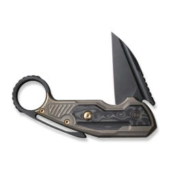 WE Yardbird Folding Knife Bronze/Black Titanium/Rose Carbon Fiber Handle 20CV Wharncliffe Plain Edge Black Stonewash Finish WE22021-2 -We Knife 3073e74c a906 4d15 8173 9210a63c9a40 28923.1710955703