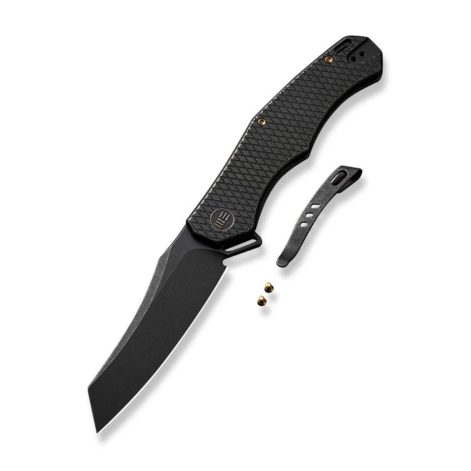 WE RekkeR Folding Knife Black Titanium Handle 20CV Reverse Tanto Plain Edge Black Stonewash Finish WE22010G-1 4 WE RekkeR Folding Knife Black Titanium Handle 20CV Reverse Tanto Plain Edge Black Stonewash Finish WE22010G-1 - Image 2