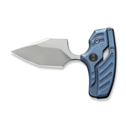 WE Typhoeus Folding Knife Blue Titanium Handle 20CV Dagger Plain Edge Silver Bead Blast Finish WE21036B-3 -We Knife 3d378f43 2c0c 4f2b bdca 99d051ec0f84 85087.1662565185