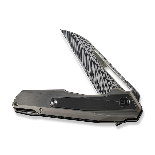 WE Falcaria Folding Knife Polished Bead Blast/Gray Titanium Handle Damasteel Wharncliffe Plain Edge WE23012B-DS1 5 WE Falcaria Folding Knife Polished Bead Blast/Gray Titanium Handle Damasteel Wharncliffe Plain Edge WE23012B-DS1 - Image 3