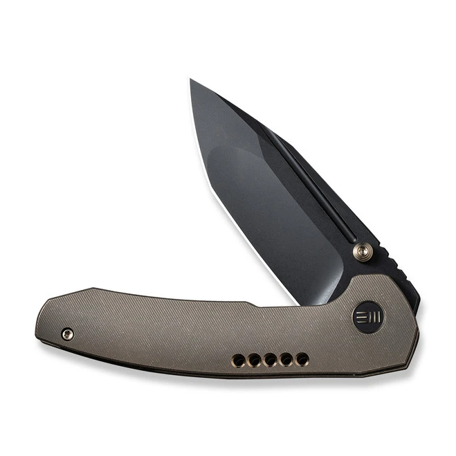 WE Trogon Folding Knife Bronze Titanium Handle 20CV Plain Edge Black Stonewash Finish WE22002-2 5 WE Trogon Folding Knife Bronze Titanium Handle 20CV Plain Edge Black Stonewash Finish WE22002-2 - Image 3