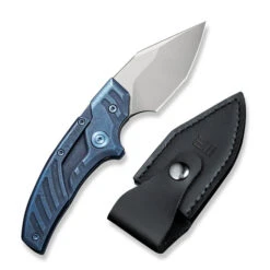 WE Typhoeus Folding Knife Blue Titanium Handle 20CV Dagger Plain Edge Silver Bead Blast Finish WE21036B-3 -We Knife 3f1d3e86 fb54 45f7 87d3 4f07d54c5792 69176.1662565187