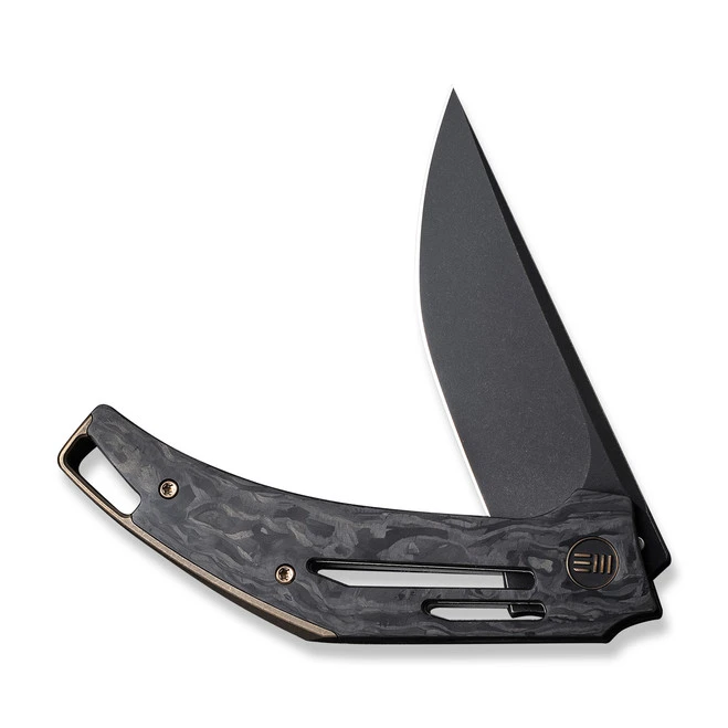 WE Speedliner Folding Knife Black Shredded Carbon Fiber Handle 20CV Drop Point Plain Edge Black Stonewash Finish WE22045B-2 5 WE Speedliner Folding Knife Black Shredded Carbon Fiber Handle 20CV Drop Point Plain Edge Black Stonewash Finish WE22045B-2 - Image 3