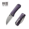 WE Banter Folding Knife Purple Canvas Micarta Handle S35VN Wharncliffe Plain Edge Gray Stonewash Finish WE19068J-2