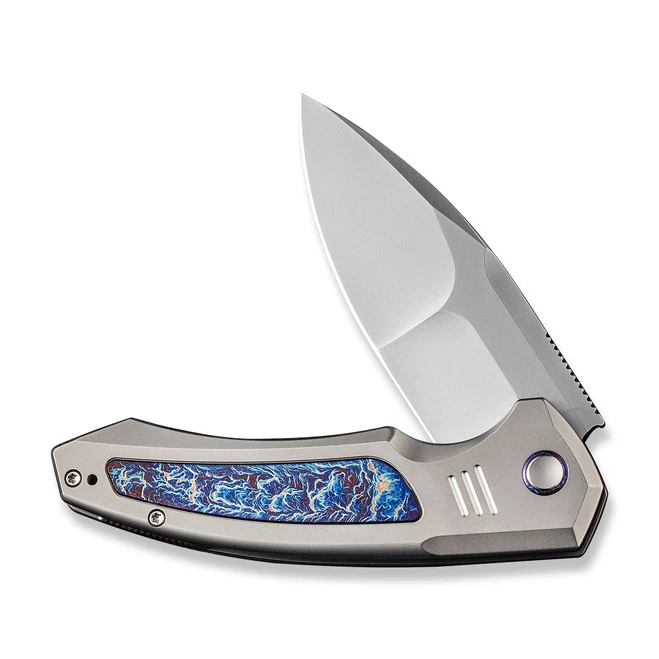WE Hyperactive Folding Knife Flame Titanium Handle Vanax Drop Point Plain Edge Polished Bead Blast Finish WE23030-1 5 WE Hyperactive Folding Knife Flame Titanium Handle Vanax Drop Point Plain Edge Polished Bead Blast Finish WE23030-1 - Image 3