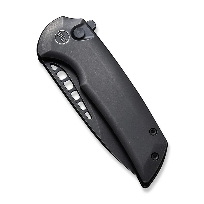 WE Mini Malice Folding Knife Black Titanium Handle 20CV Drop Point Plain Edge Black Stonewash Finish WE054BL-1 7 WE Mini Malice Folding Knife Black Titanium Handle 20CV Drop Point Plain Edge Black Stonewash Finish WE054BL-1 - Image 5