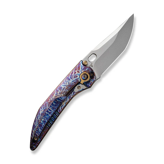 WE Attor Folding Knife Flamed/Gold Titanium Handle 20CV Modified Persion Plain Edge Polished Bead Blast Finish WE23037-2 4 WE Attor Folding Knife Flamed/Gold Titanium Handle 20CV Modified Persion Plain Edge Polished Bead Blast Finish WE23037-2 - Image 2