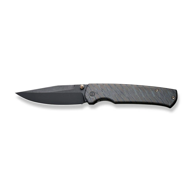 WE Evoke Folding Knife Tiger Striped Pattern Flamed Titanium Handle 20CV Clip Point Plain Edge Black Stonewash Finish WE21046-4 10 WE Evoke Folding Knife Tiger Striped Pattern Flamed Titanium Handle 20CV Clip Point Plain Edge Black Stonewash Finish WE21046-4 - Image 8