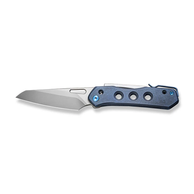 WE Vision R Folding Knife Blue Titanium Handle 20CV Reverse Tanto Plain Edge Silver Bead Blast Finish WE21031-3 10 WE Vision R Folding Knife Blue Titanium Handle 20CV Reverse Tanto Plain Edge Silver Bead Blast Finish WE21031-3 - Image 8