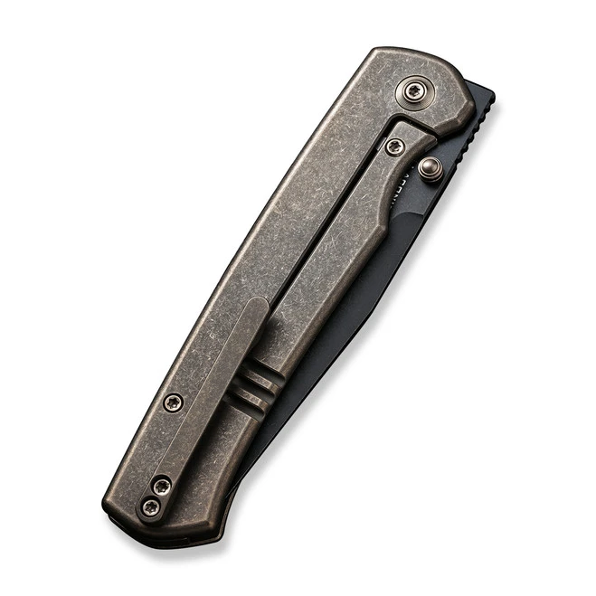 WE Evoke Folding Knife Bronze Titanium Handle 20CV Clip Point Plain Edge Black Stonewash Finish WE21046-2 9 WE Evoke Folding Knife Bronze Titanium Handle 20CV Clip Point Plain Edge Black Stonewash Finish WE21046-2 - Image 7