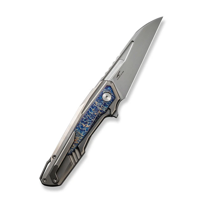 WE Falcaria Folding Knife Polished Bead Blast Flame Titanium Handle 20CV Wharncliffe Plain Edge Polished Bead Blast Finish WE23012B-1 4 WE Falcaria Folding Knife Polished Bead Blast Flame Titanium Handle 20CV Wharncliffe Plain Edge Polished Bead Blast Finish WE23012B-1 - Image 2