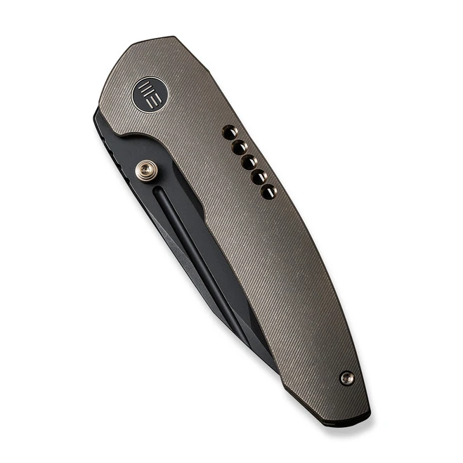 WE Trogon Folding Knife Bronze Titanium Handle 20CV Plain Edge Black Stonewash Finish WE22002-2 6 WE Trogon Folding Knife Bronze Titanium Handle 20CV Plain Edge Black Stonewash Finish WE22002-2 - Image 4