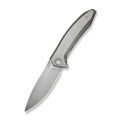 WE Acuminal Folding Knife Polished Beadblast Titanium Handle Vanax Plain Edge Hand Rubbed Satin Finish WE23070-2