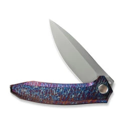 WE Acuminal Folding Knife Flamed Titanium Handle Vanax Plain Edge Polished Bead Blast Finish WE23070-4 -We Knife 74 2 52784.1729703581