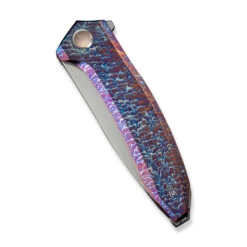 WE Acuminal Folding Knife Flamed Titanium Handle Vanax Plain Edge Polished Bead Blast Finish WE23070-4 -We Knife 74 3 07806.1729703581