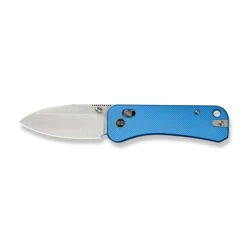 WE Banter 2 Folding Knife Blue Aluminum Handle S35VN Plain Edge Satin Finish WE23075-1 -We Knife 75 7 27972.1727173751