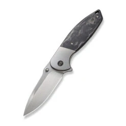 WE Nitro OG Folding Knife Gray/Black Marble Carbon Fiber Handle 20CV Drop Point Plain Edge Hand Rubbed Satin Finish WE23035-1