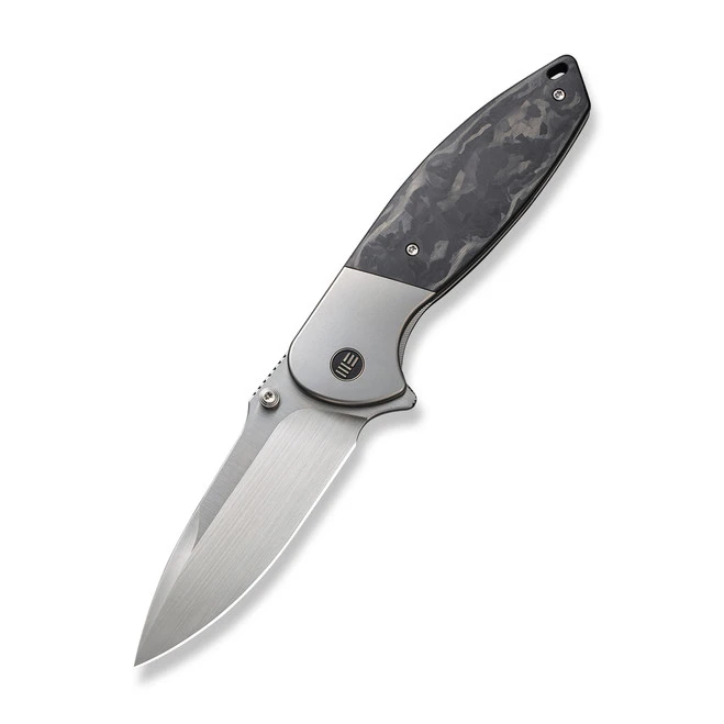 WE Nitro OG Folding Knife Gray/Black Marble Carbon Fiber Handle 20CV Drop Point Plain Edge Hand Rubbed Satin Finish WE23035-1 3 WE Nitro OG Folding Knife Gray/Black Marble Carbon Fiber Handle 20CV Drop Point Plain Edge Hand Rubbed Satin Finish WE23035-1