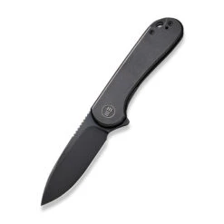 WE Elementum Folding Knife Black Titanium Handle 20CV Plain Edge Black Stonewash Finish WE18062X-3