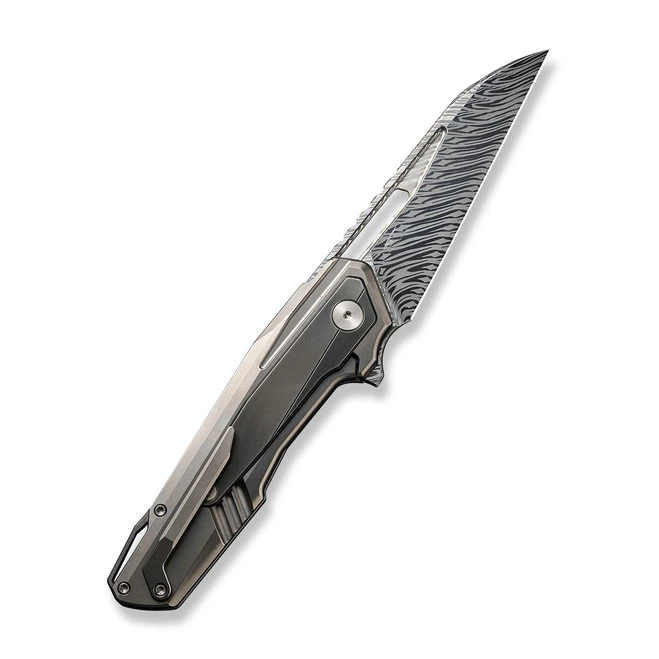 WE Falcaria Folding Knife Polished Bead Blast/Gray Titanium Handle Damasteel Wharncliffe Plain Edge WE23012B-DS1 4 WE Falcaria Folding Knife Polished Bead Blast/Gray Titanium Handle Damasteel Wharncliffe Plain Edge WE23012B-DS1 - Image 2
