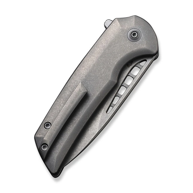 WE Mini Malice Folding Knife Gray Titanium Handle 20CV Drop Point Plain Edge Gray Stonewash Finish WE054BL-2 8 WE Mini Malice Folding Knife Gray Titanium Handle 20CV Drop Point Plain Edge Gray Stonewash Finish WE054BL-2 - Image 6