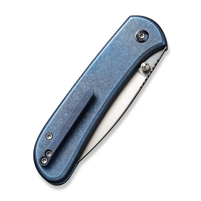WE Qubit Folding Knife Blue Titanium Handle 20CV Drop Point Plain Edge Hand Rubbed Satin Finish WE22030F-3 7 WE Qubit Folding Knife Blue Titanium Handle 20CV Drop Point Plain Edge Hand Rubbed Satin Finish WE22030F-3 - Image 5