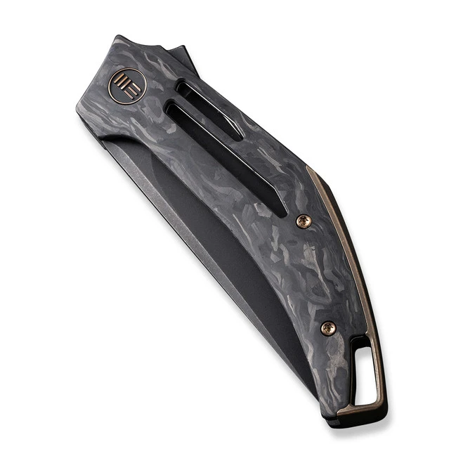 WE Speedliner Folding Knife Black Shredded Carbon Fiber Handle 20CV Drop Point Plain Edge Black Stonewash Finish WE22045B-2 6 WE Speedliner Folding Knife Black Shredded Carbon Fiber Handle 20CV Drop Point Plain Edge Black Stonewash Finish WE22045B-2 - Image 4