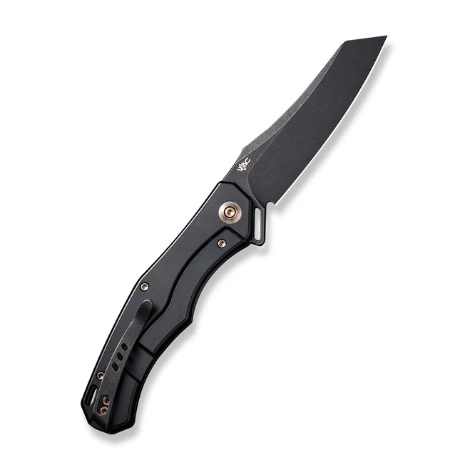 WE RekkeR Folding Knife Gold/Black Titanium Handle 20CV Reverse Tanto Plain Edge Black Stonewash Finish WE22010G-3 5 WE RekkeR Folding Knife Gold/Black Titanium Handle 20CV Reverse Tanto Plain Edge Black Stonewash Finish WE22010G-3 - Image 3