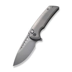 WE Mini Malice Folding Knife Gray Titanium Handle 20CV Drop Point Plain Edge Gray Stonewash Finish WE054BL-2